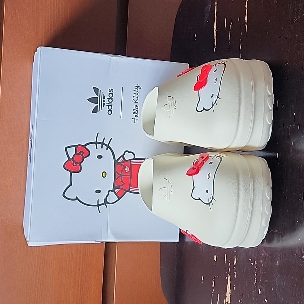 Hello Kitty Sanrio x Adidas Adifom White Stan Smith Mule Platform Sz: 9 - Picture 2 of 12